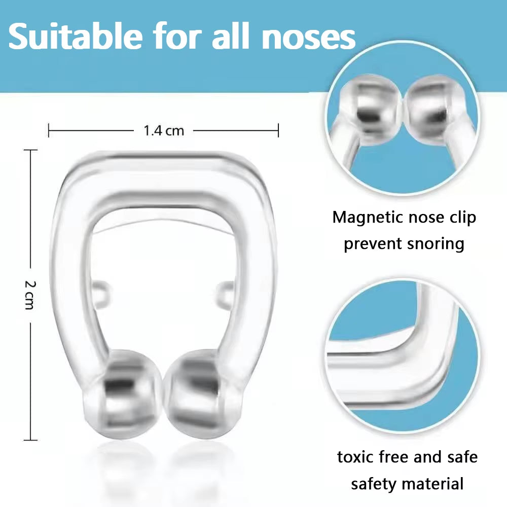 Anti Snore Stop Snoring Nose Clip Silicone Magnetic Sleep Tray Sleeping Aid Apnea Guard Night Device with Case Anti